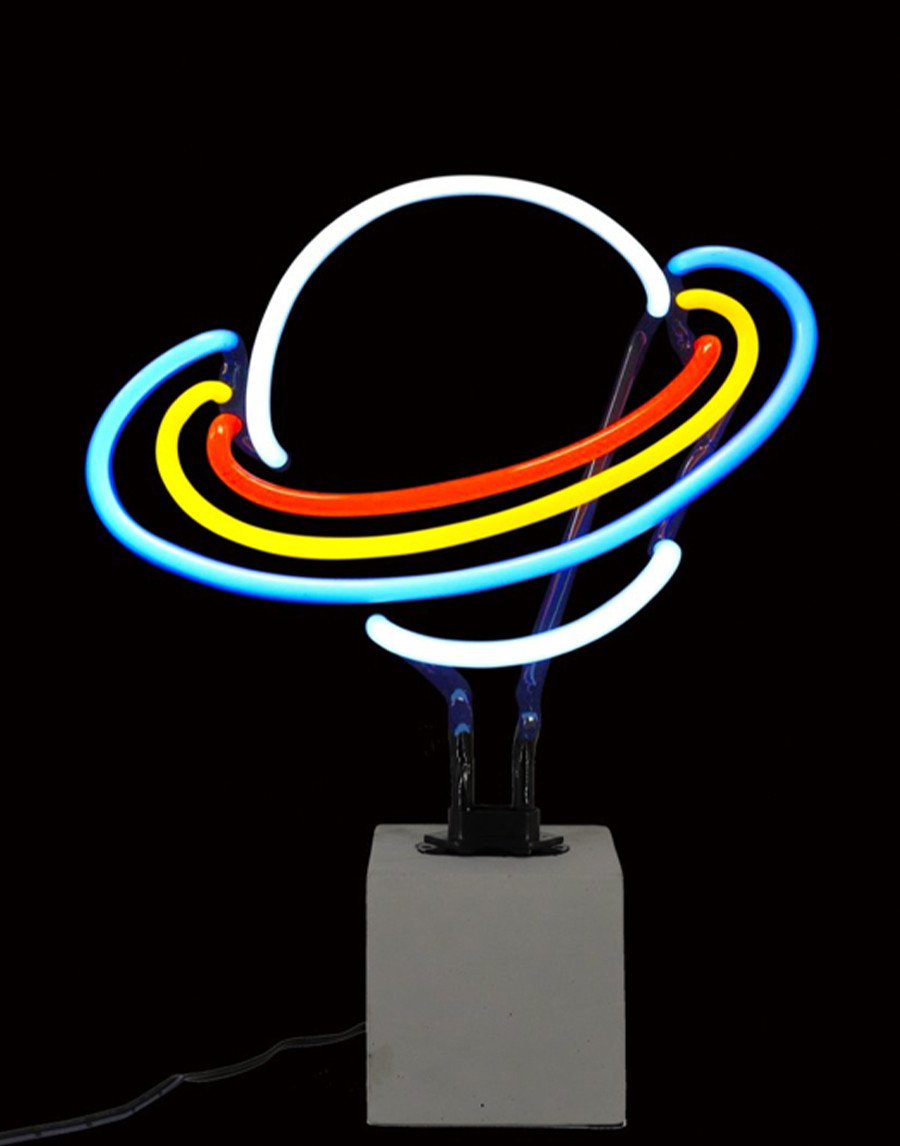 Lampada Neon con base Saturno
